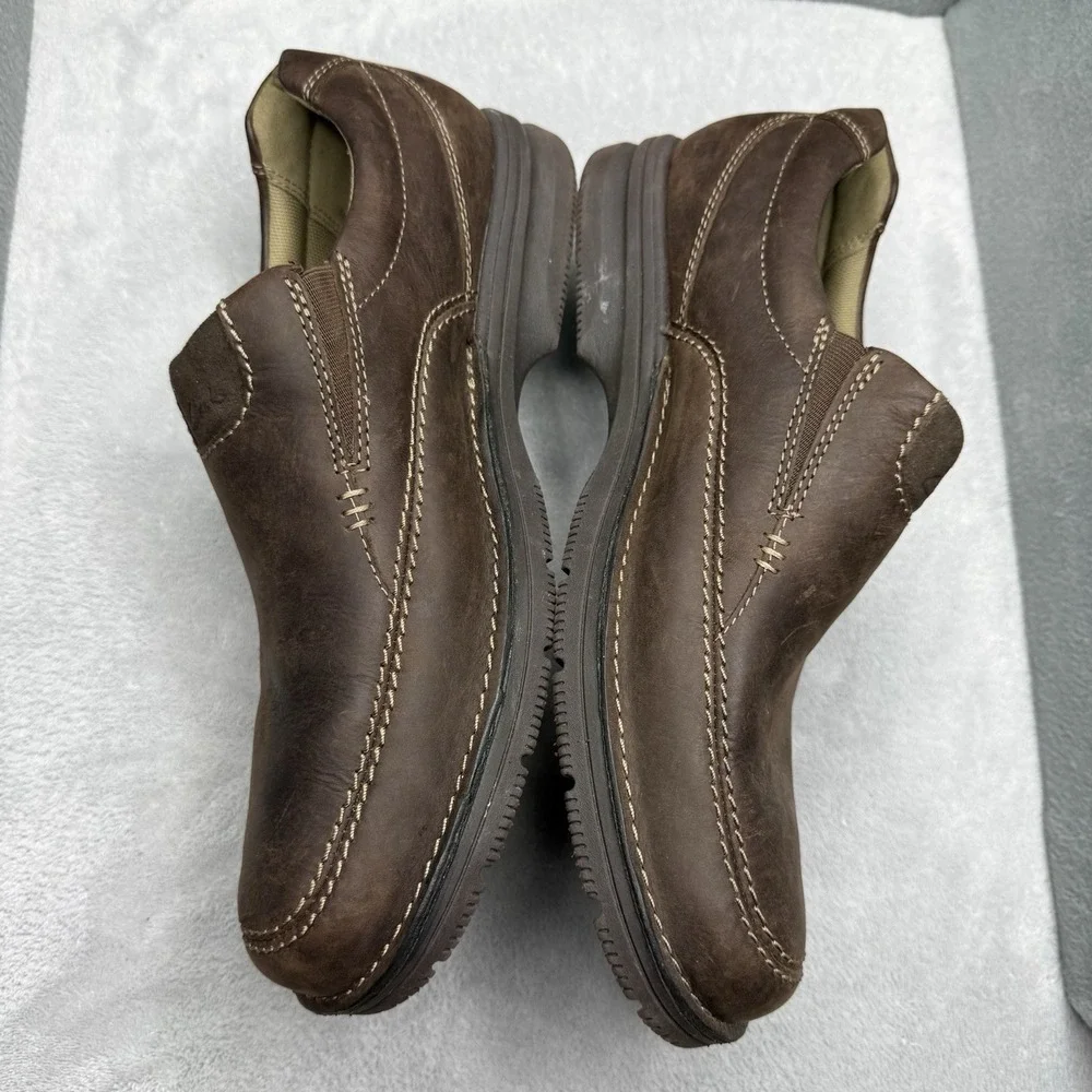 Clarks Senner Lane Brown Leather Slip-On Loafers Comfort Shoes Men's 10.5 M